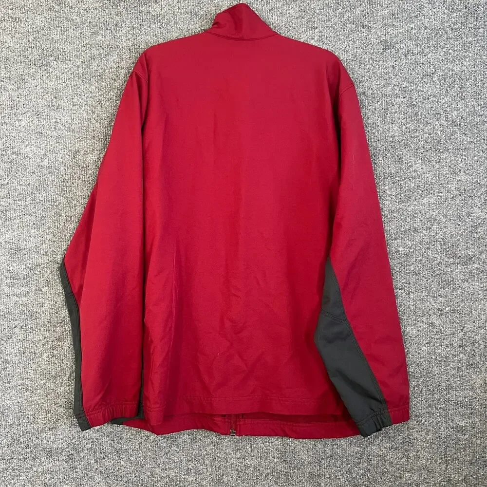 Nike Jacket Mens XL Red Full Zip Windbreaker Soft Shell Comfort‎ Dri Fit